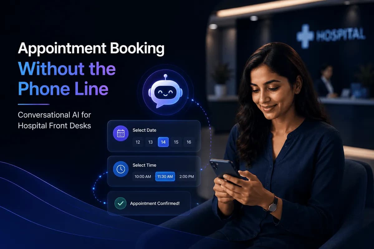 Conversational AI hospital appointment booking banner