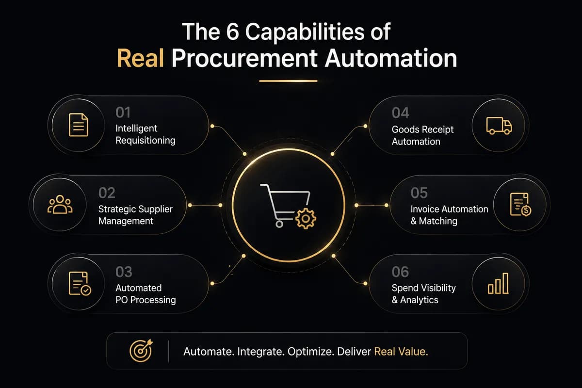 Real procurement automation enterprise infographic banner