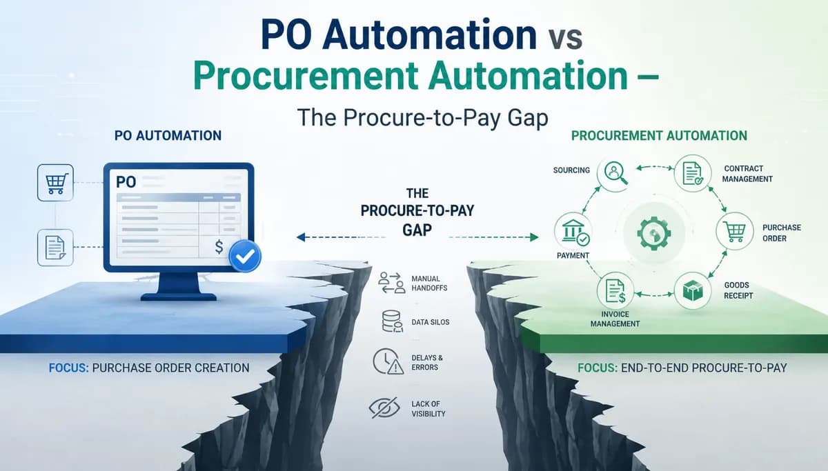 PO vs procurement automation infographic