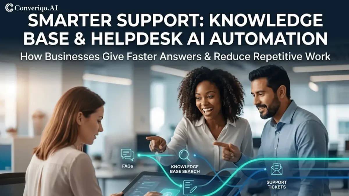 Smarter Support: Knowledge Base & Helpdesk AI Automation, How Businesses Give Faster Answers & Reduce Repetitive Work.
