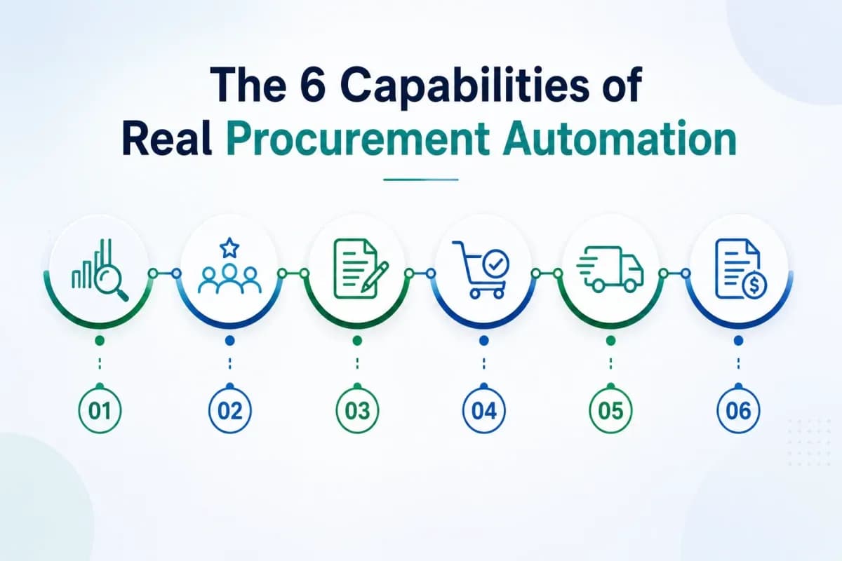 Procurement automation capability icons illustration