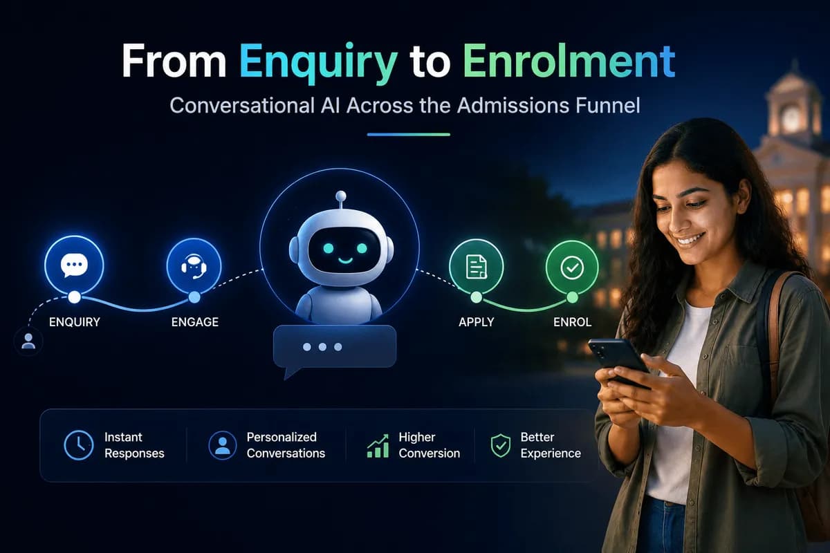 Conversational AI admissions funnel enrolment journey banner