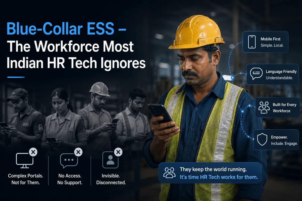 Blue-collar employee self-service workforce technology banner