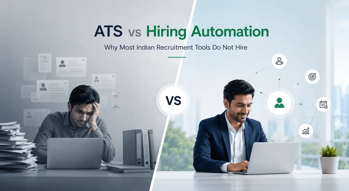 ATS vs Hiring Automation enterprise comparison banner for Indian recruitment technology
