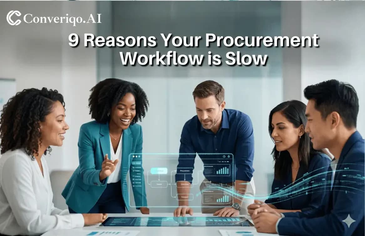 procurement workflow challenges showing team analyzing slow processes