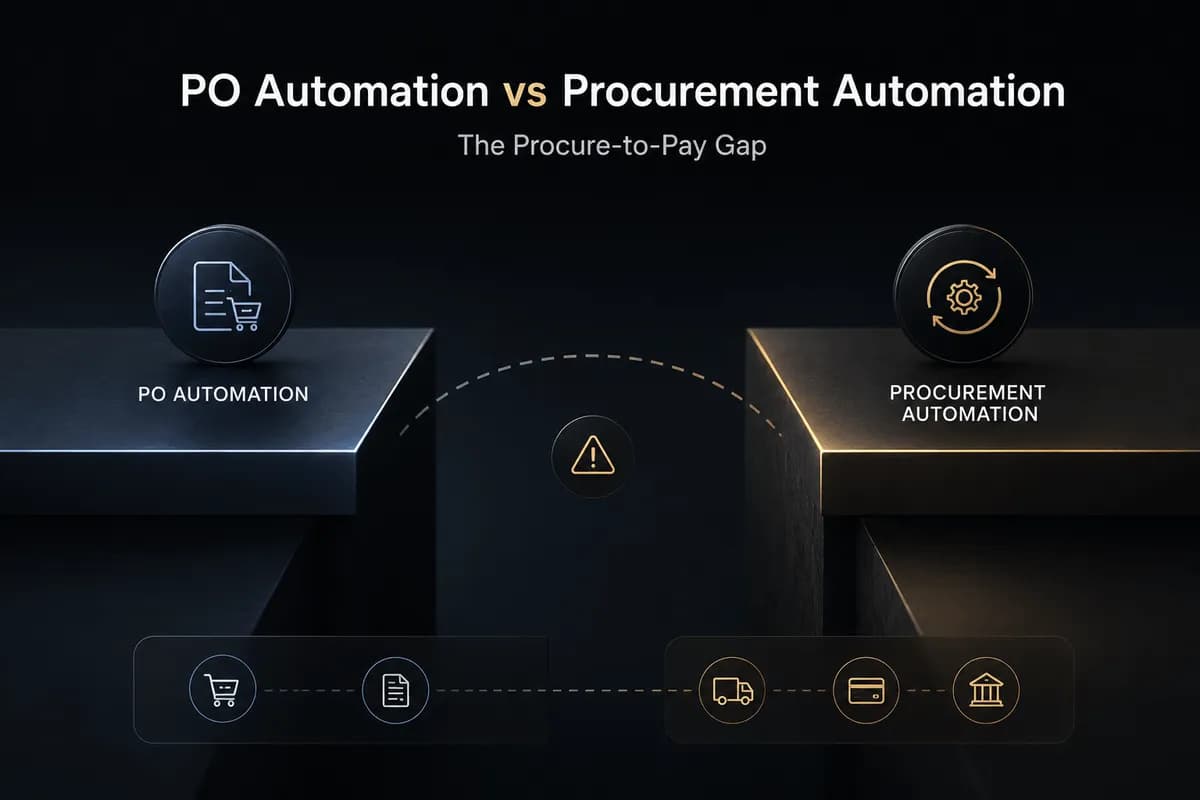 PO automation vs procurement automation enterprise banner
