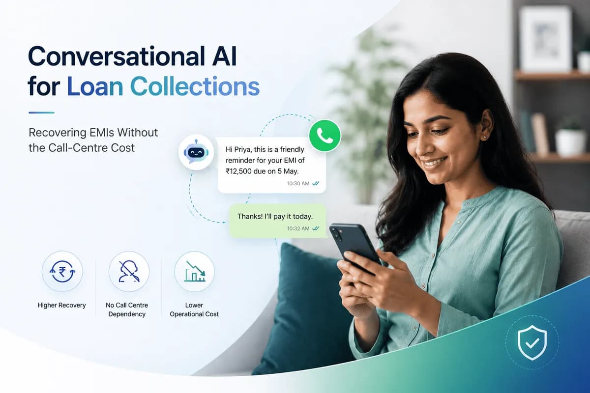 Conversational AI for loan collections fintech banner