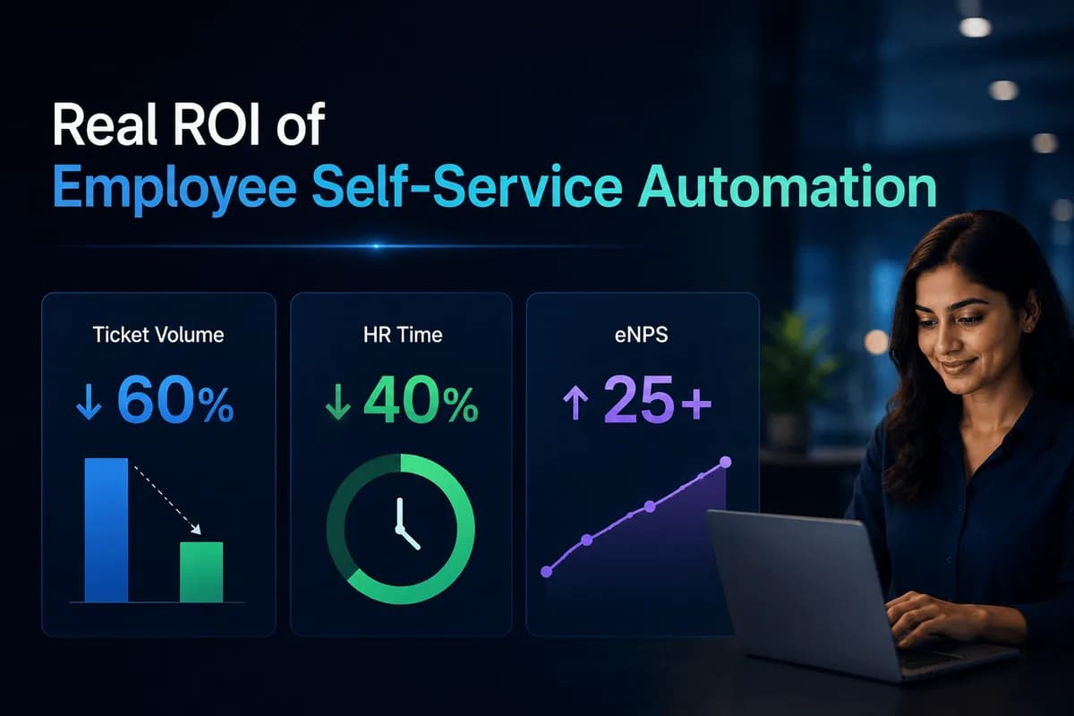 Real ROI of Employee Self-Service Automation - Ticket Volume, HR Time, eNPS