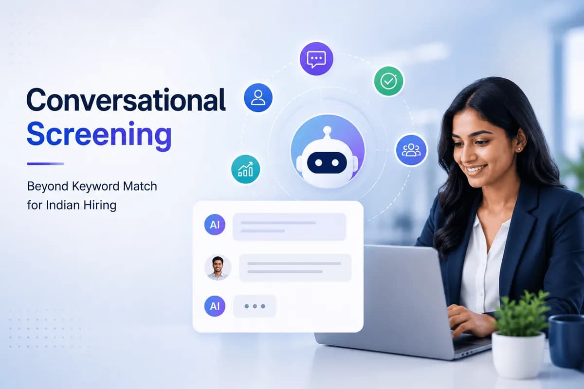 Conversational screening AI hiring banner