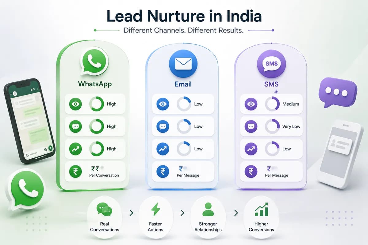 WhatsApp vs Email vs SMS for Indian Lead Nurture