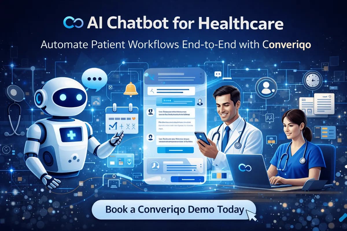 Healthcare AI chatbot streamlining patient queries, scheduling, and end-to-end care workflows for providers.