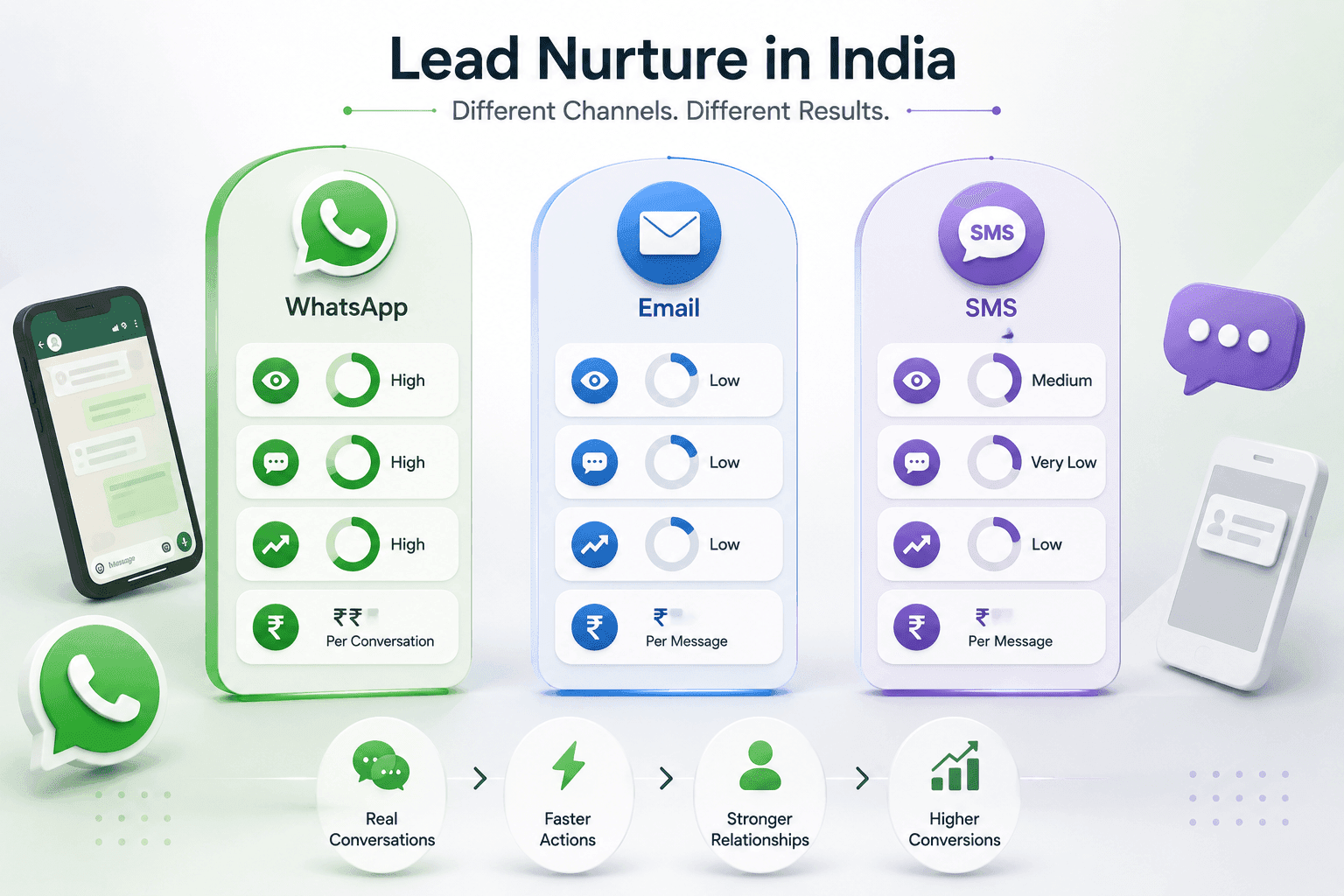WhatsApp vs Email vs SMS for Indian Lead Nurture