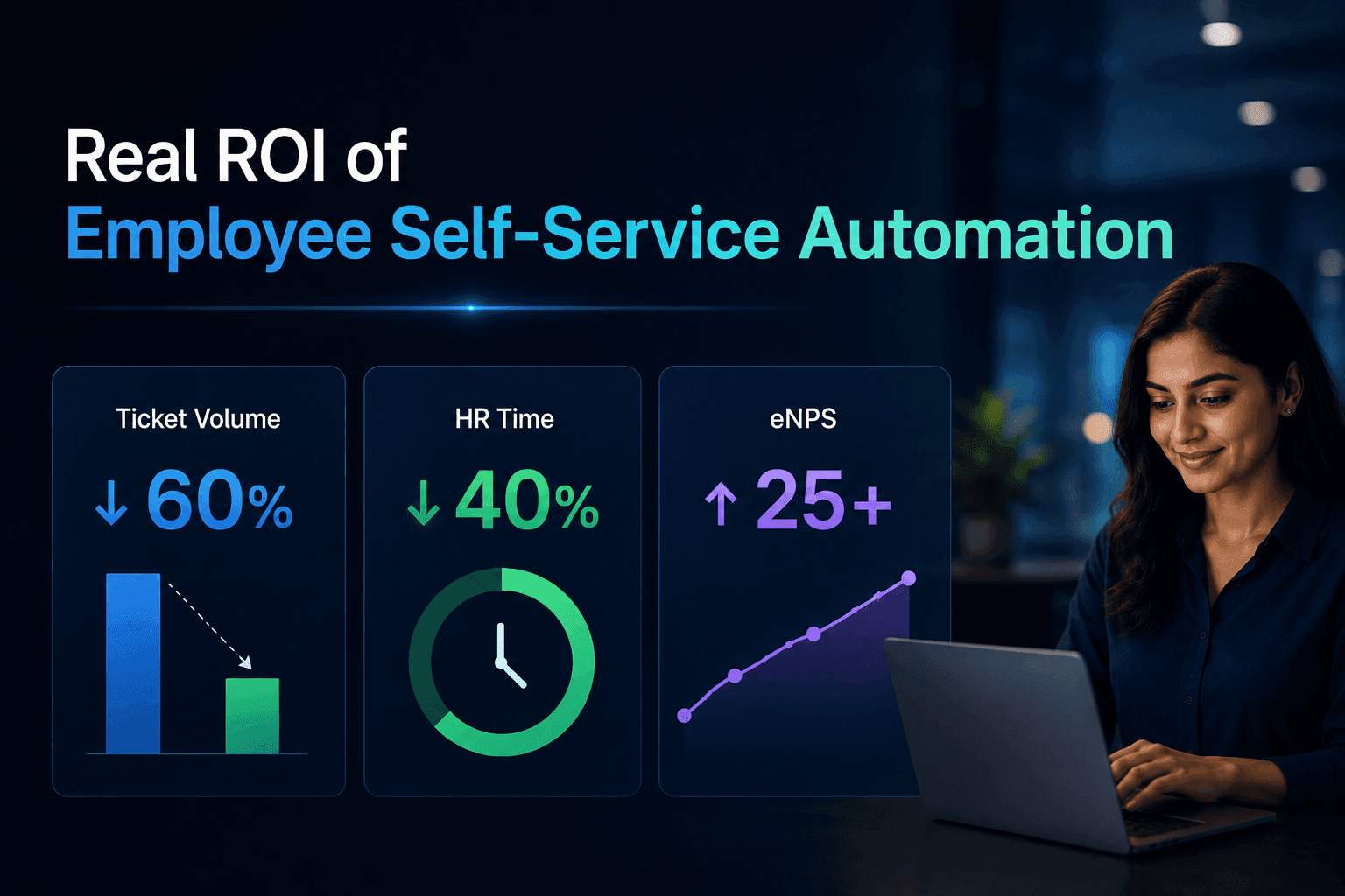 Real ROI of Employee Self-Service Automation - Ticket Volume, HR Time, eNPS