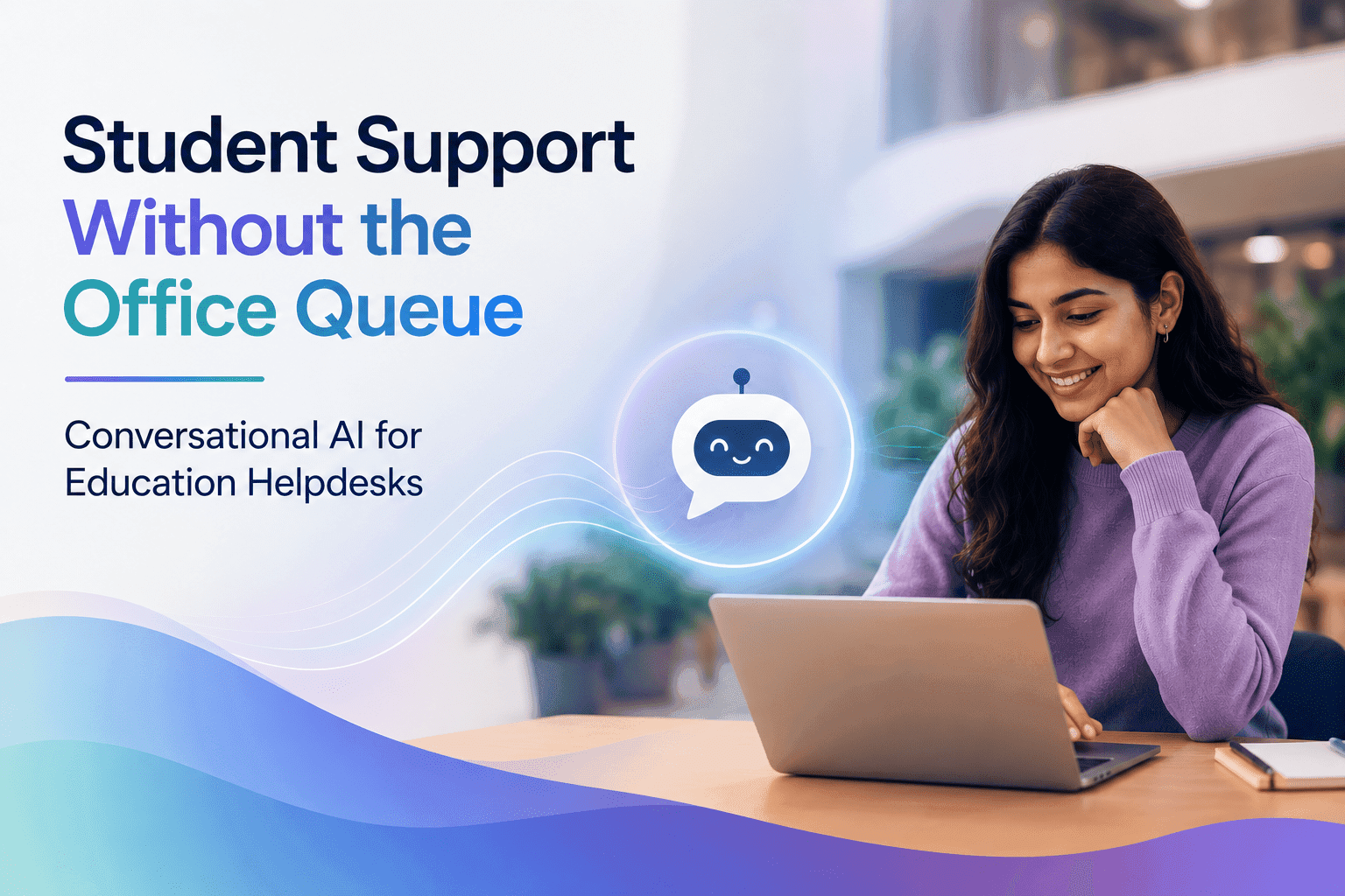 Student support without office queues education AI banner