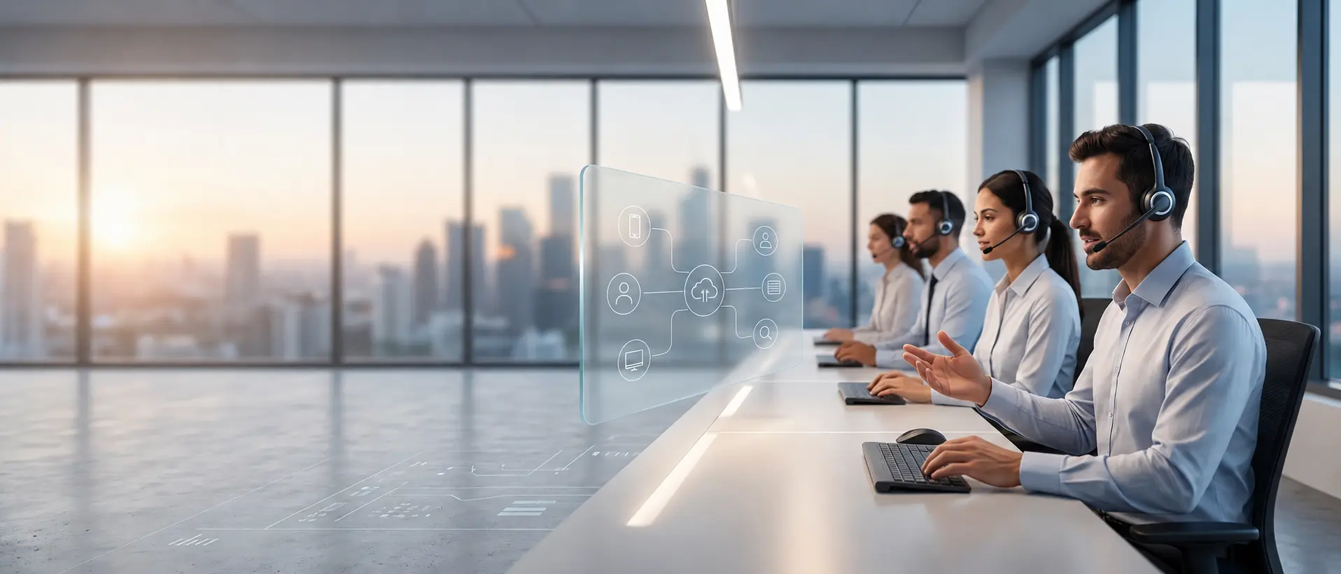 Call center automation hero background