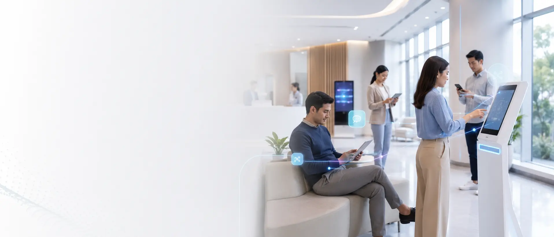 Customer self-service automation hero background