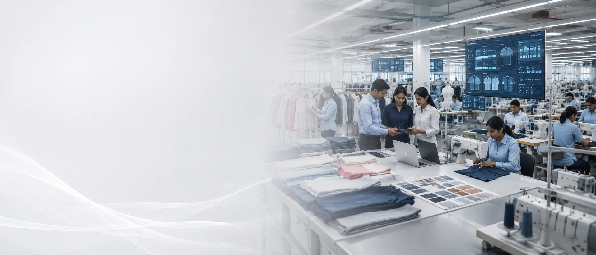 Textiles & Apparel Manufacturing Automation Hero Background